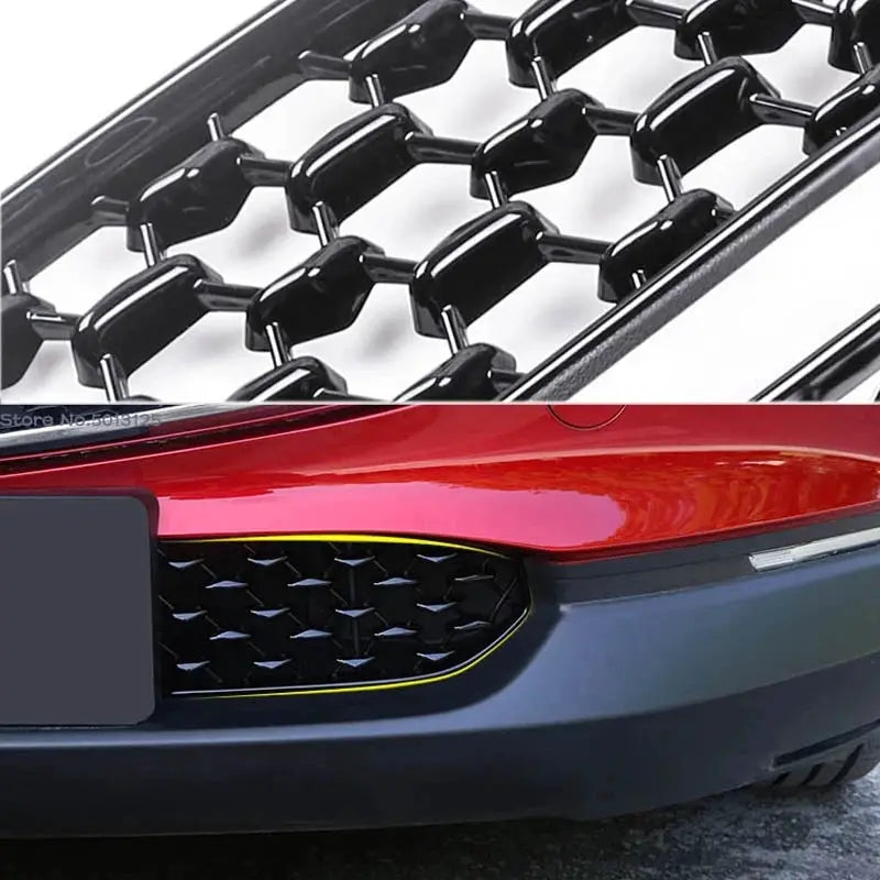 Car front lower grille cover for Mazda CX-30 2020–2021 by Simples Market, black honeycomb bumper grille