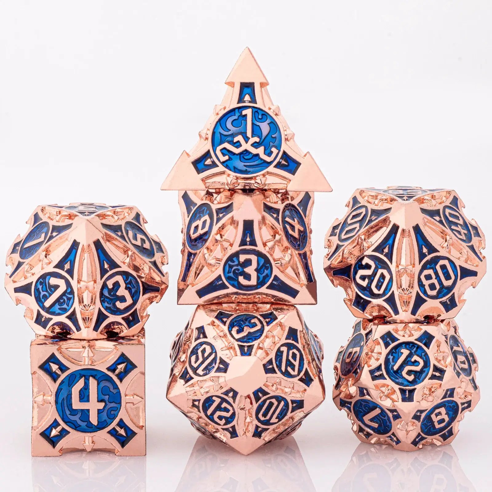 Skull And Dragon Metal Dice Set For Dungeons And Dragons Polyhedral Dice For Tabletop RPGs