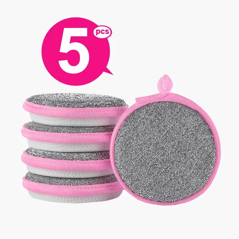 TrueClean Double Sided Dish Sponge With Soft Sponge On One Side And Nylon Scrubber On The Other