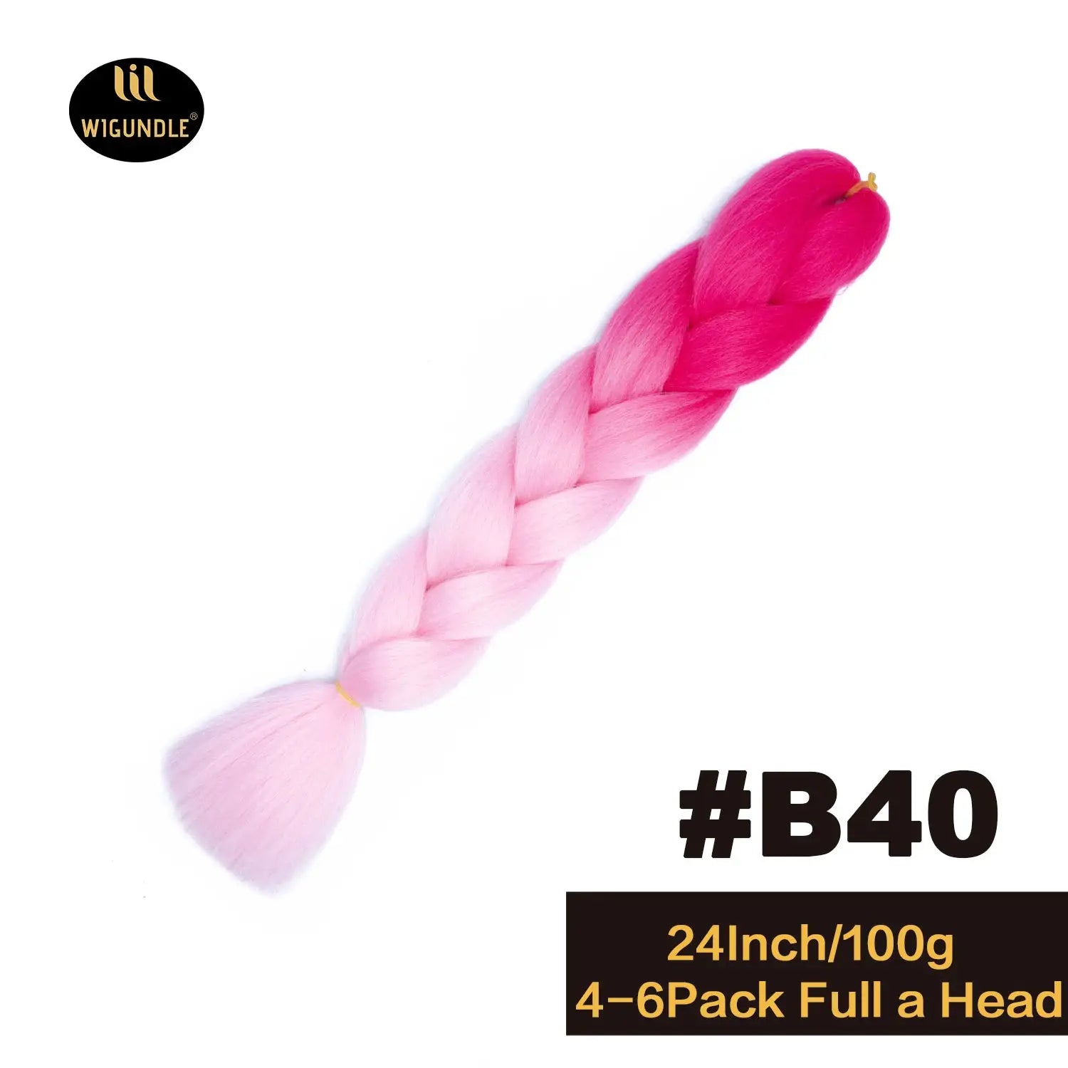 Simples Market pink ombre 24-inch jumbo braid extensions, Kanekalon synthetic hair, 4–6 pack Wigundle logo