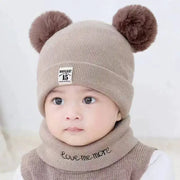 Autumn Winter Baby Beanie Hat With Pom Pom Knit Hat Solid Color For Boys And Girls 0 To 3 Years