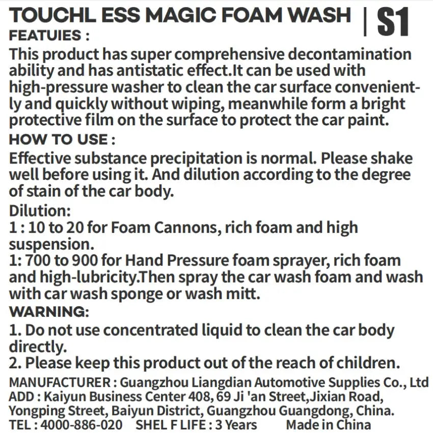 Pink foaming snow foam car wash soap by Simples Market; works with foam cannons, guns or bucket washes