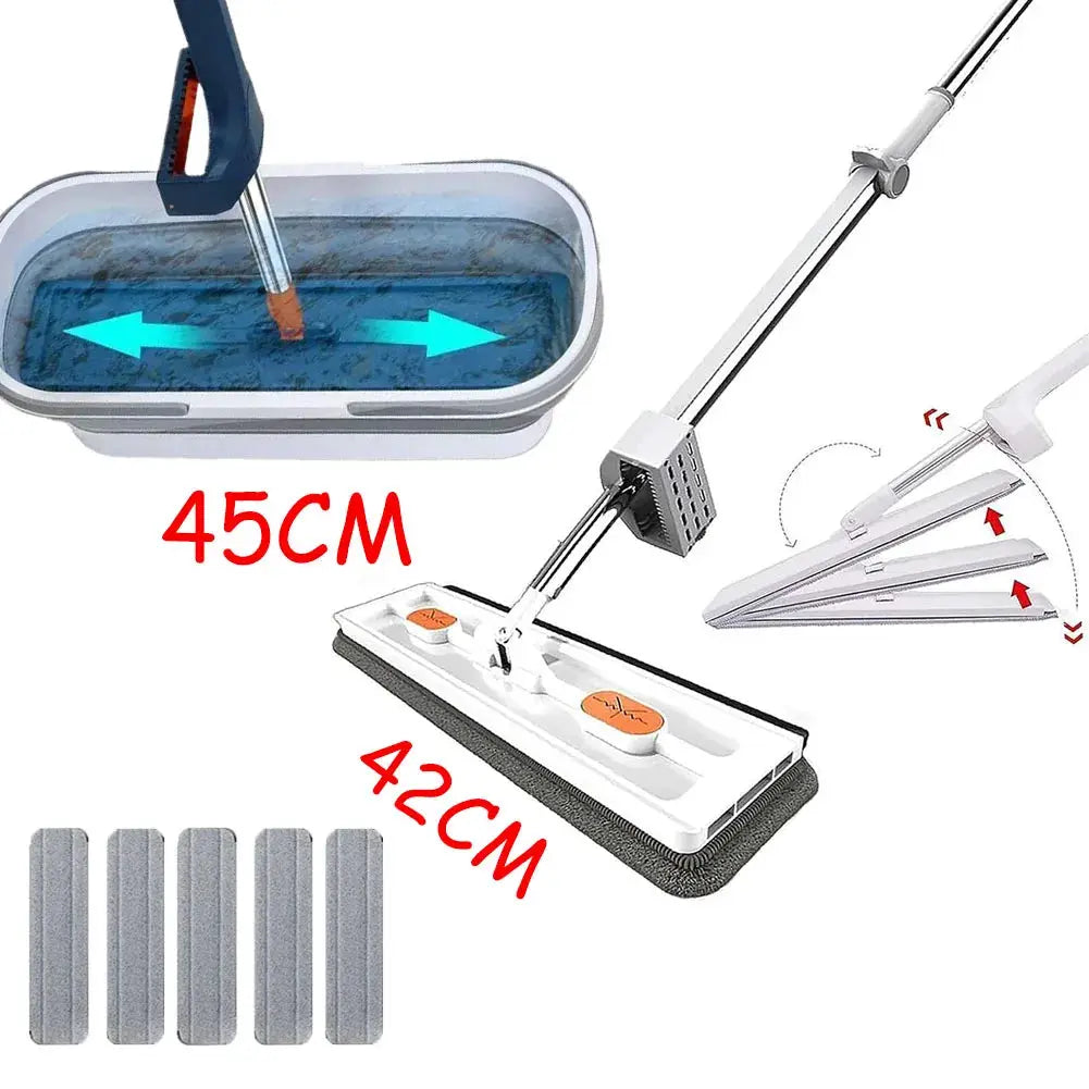 Simples Market silicone shower scraper squeegee set with 42 cm mop head and 45 cm wand; replacement pads included