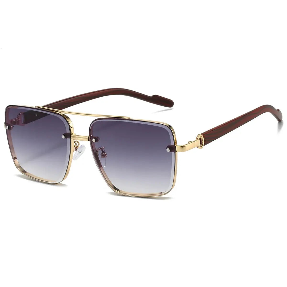 KAMMPT Fashion Retro Square Metal Sunglasses For Women Original Brand Design Driving Pilot Double Bridge Sunglasses