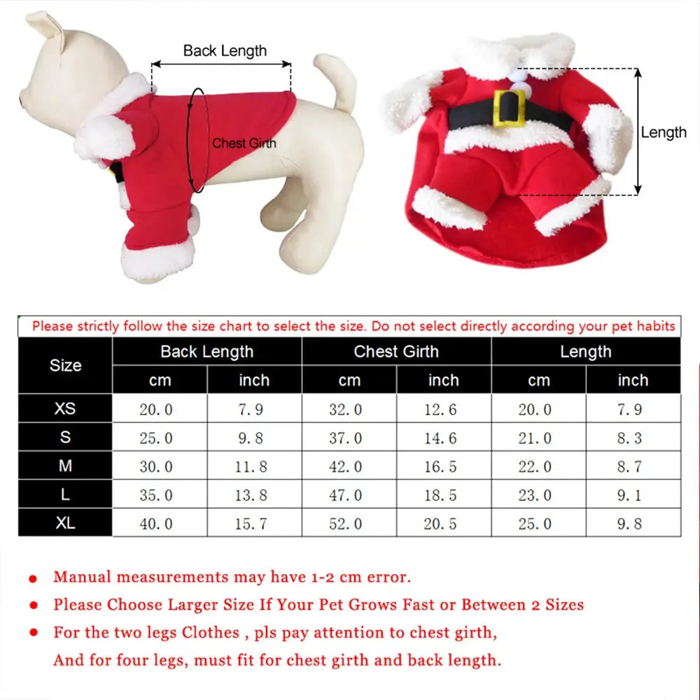 Christmas Pet Costumes Santa Claus Outfit For Small And Medium Dogs Cats Cute Kitten Sphynx Holiday Dress Up Apparel