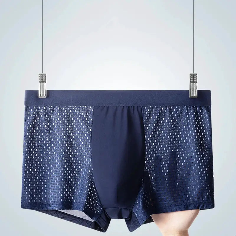 Summer Lightweight Mens Breathable Ice Silk Boxer Shorts 4 Pack