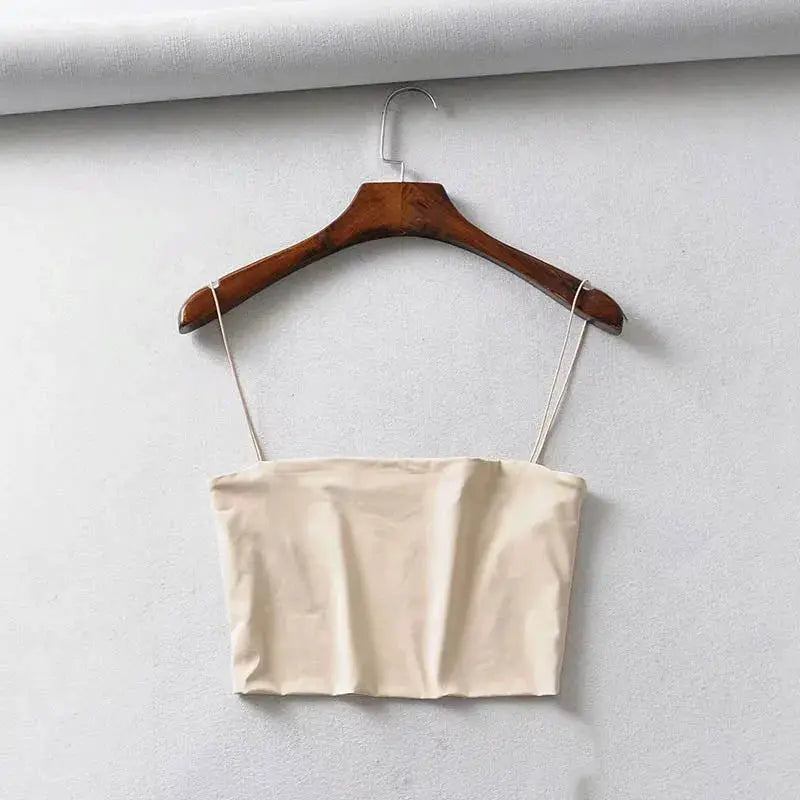 Summer Womens Elastic Cotton Crop Top Breathable Form Fitting Camisole For Comfort And Style
