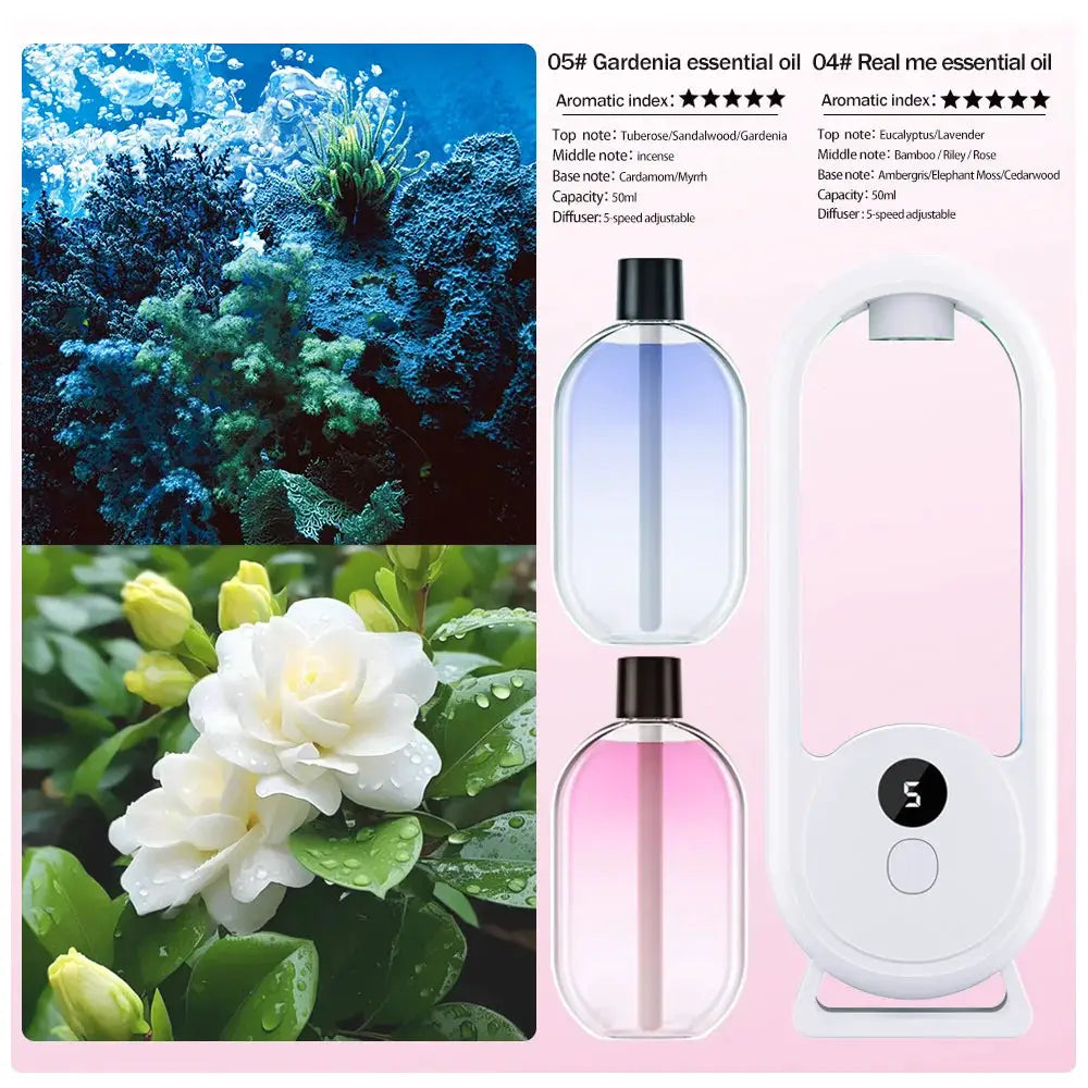 Rechargeable Portable Aroma Diffuser For Essential Oils Aromatherapy With Timed Spray Modes Odor Elimination