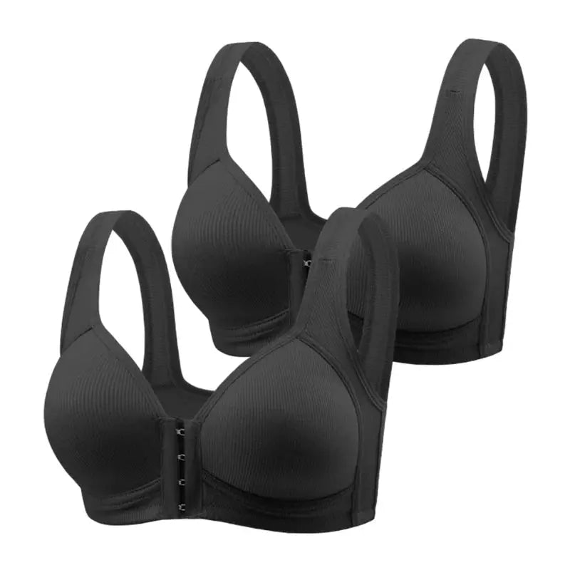 Fallsweet seamless front-closure bra, black, 3-pack, padded cups