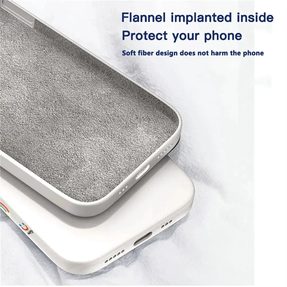 Simples Market luxury liquid silicone phone case for Samsung Galaxy; white exterior with grey flannel interior.
