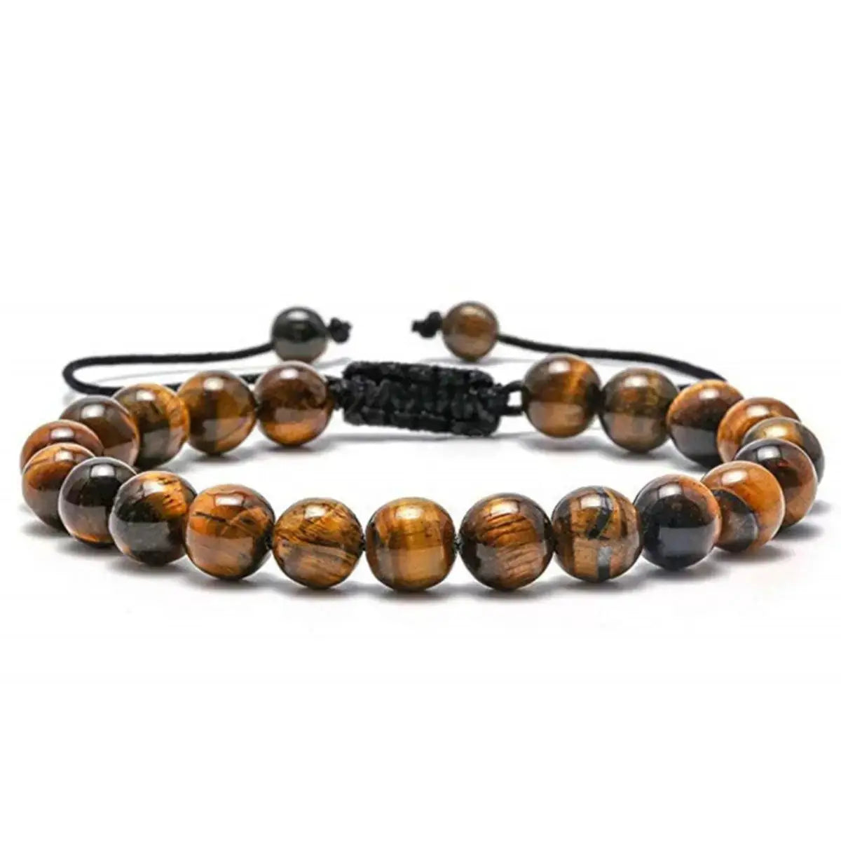 Three Style 8mm Natural Tiger Eye and Lava Rock Handmade Bracelets for Men Gift Set