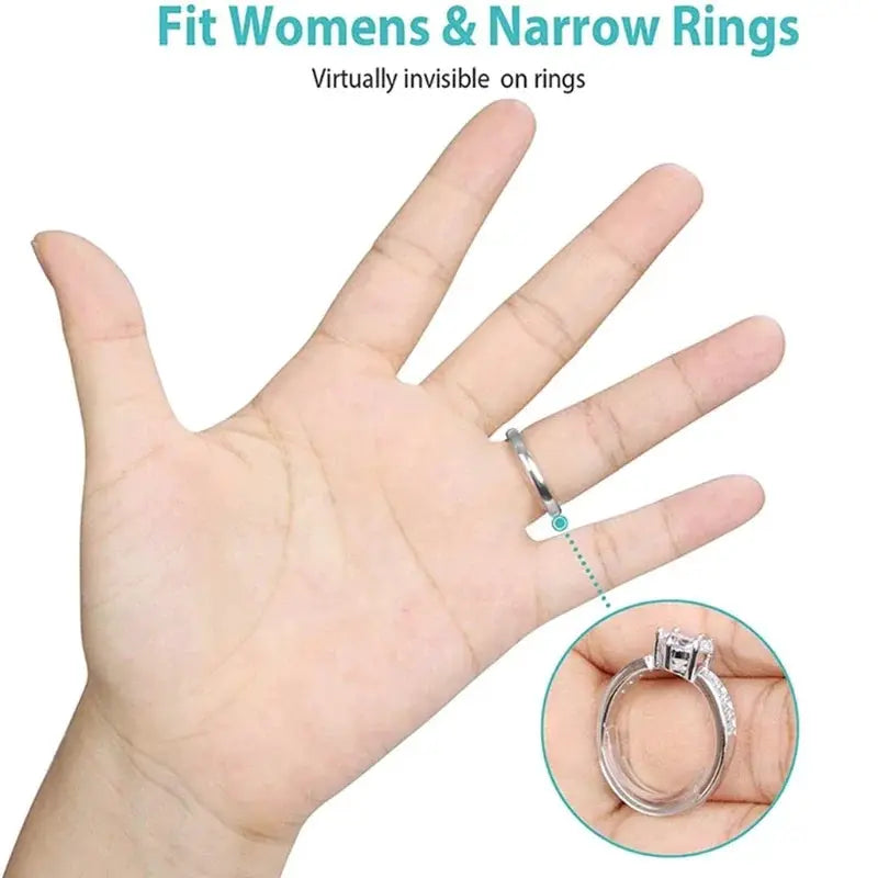 Soft Silicone Ring Size Adjuster 8 Piece Set Non Slip Comfort for Engagement Wedding Jewelry Making