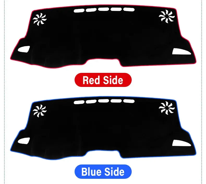 Simples Market dashboard sun shade cover for Toyota Corolla E210, dual-color red and blue, 2-piece set