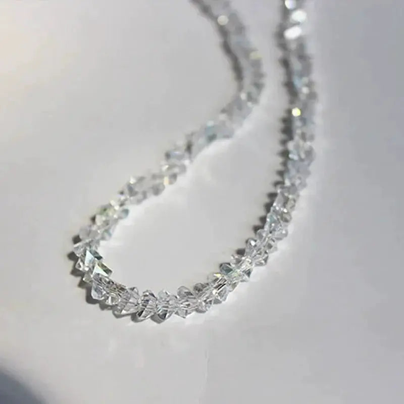 Tetrahedron Triangle Crystal Glass Charms Necklaces For Women Jewelry Making Accessories