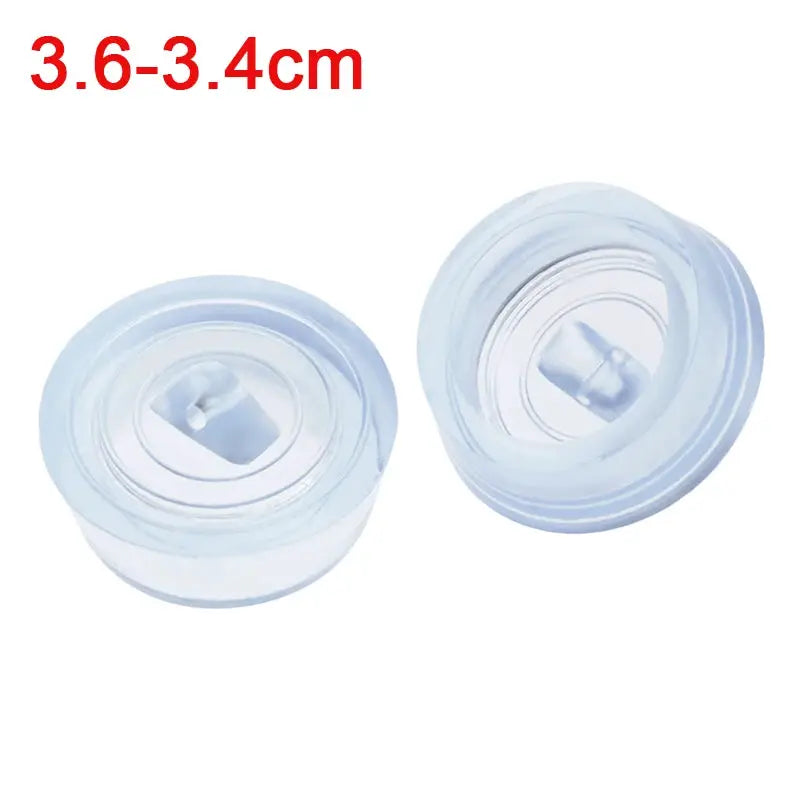 Two white rubber sink drain plugs, leakage-proof, for sink/tub drains, 3.6–3.4 cm
