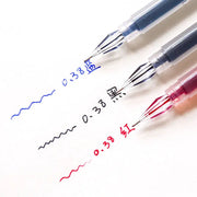 3 Pcs Mixed Tip Gel Pens 0.38mm Fine Point Black Blue Red Ink Large Capacity For Exam Signing Writing School Supplies