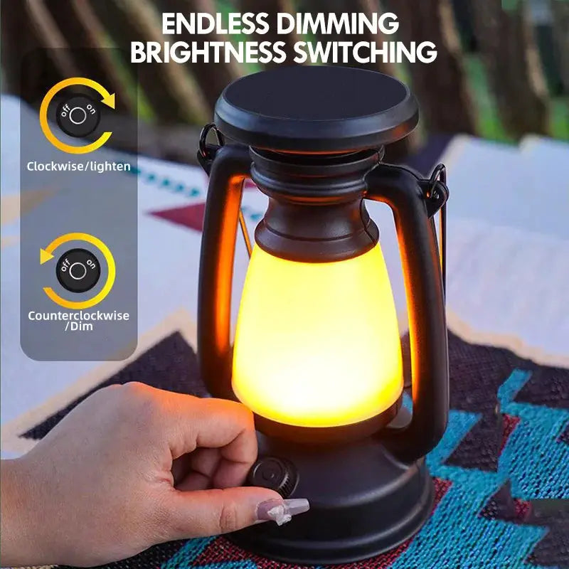Retro Horse LED Desk Lamp With Charging Atmosphere Light For Home Decor Outdoor Camping Bar Table Lantern