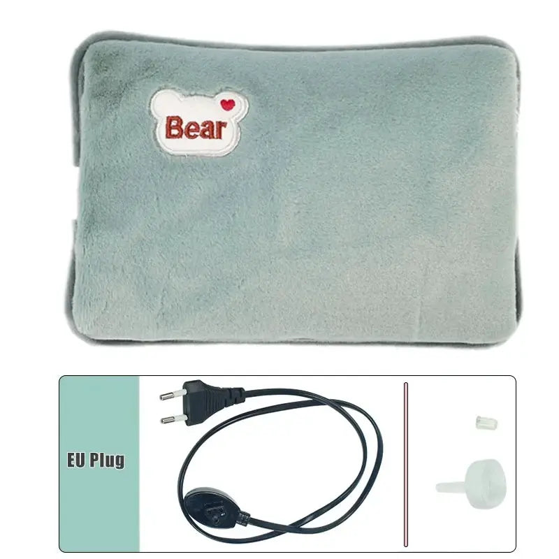 CozyHeat Electric Plush Hot Water Bag Reusable Warm Water Bottle With EU Plug For Quick Winter Heat