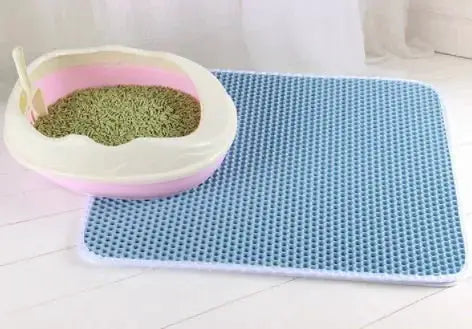 Double Layer Cat Litter Mat Waterproof Non Slip Pet Litter Box Mat Washable Bed Pad With Gift