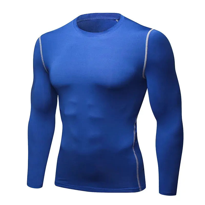 Men's Long Sleeve Thermal Underwear Top Thin Tight Fit Fast Dry Elastic Fitness Wear For Autumn And Winter