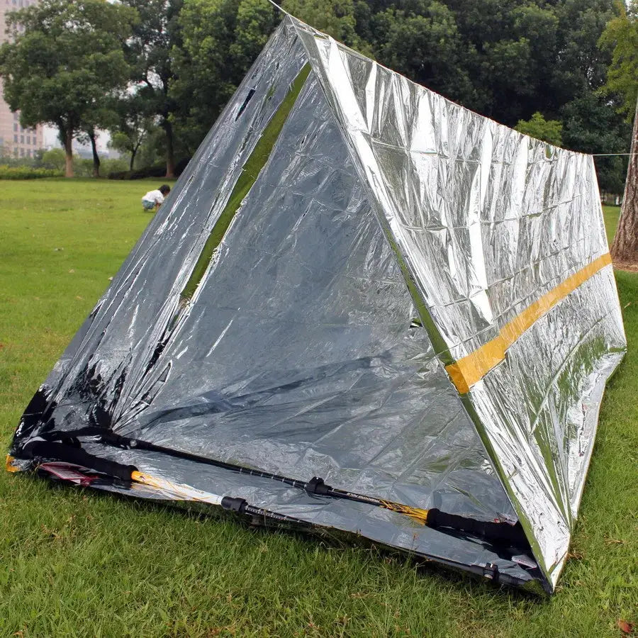 2 Person Emergency Bivy Shelter Kit Mylar Tube Tent Sleeping Bag Waterproof Outdoor SOS Thermal Blanket Reusable
