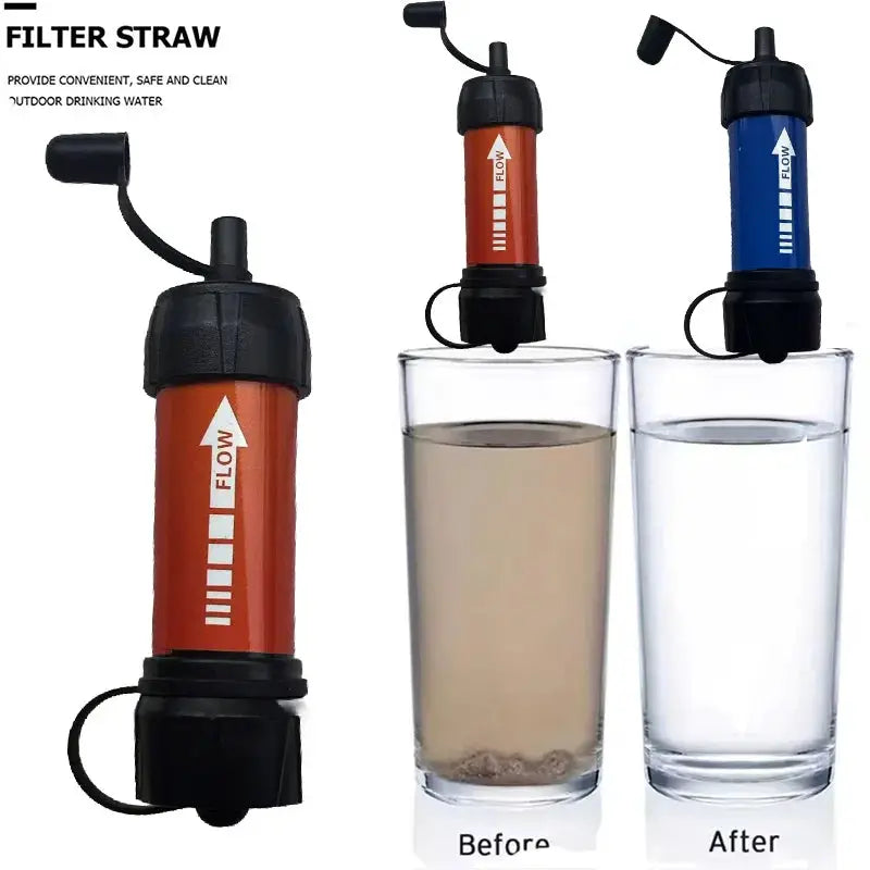 Portable Water Filter For Camping And Hiking Emergency Survival Disaster Preparedness Purifies Water On The Go