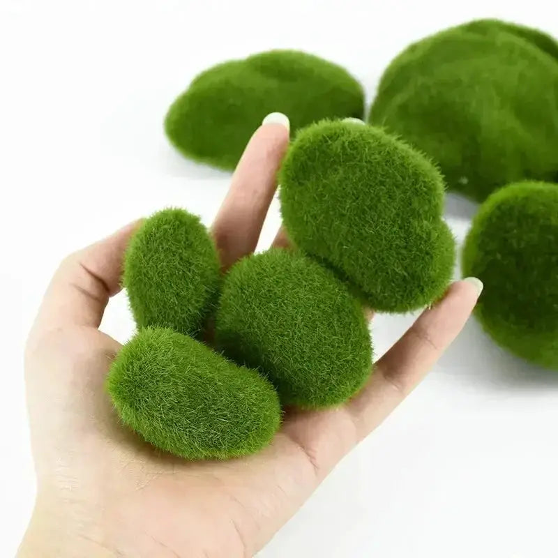 10Pcs Simulation Moss Stone Set Artificial Moss Rocks For Home Garden Decor Flower Pot Creative Crafts