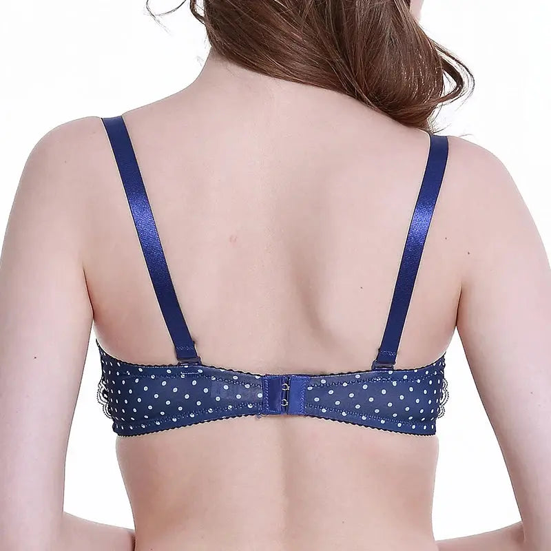 DaiNaFang lace bra navy blue polka-dot back-closure lingerie by Simples Market