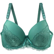 DaiNaFang push-up lace bra in teal with bow detail and underwire, Simples Market