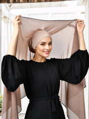 NovaVibe Instant Chiffon Hijab Magnetic Buckle Solid Color Muslim Scarf Effortless Wear
