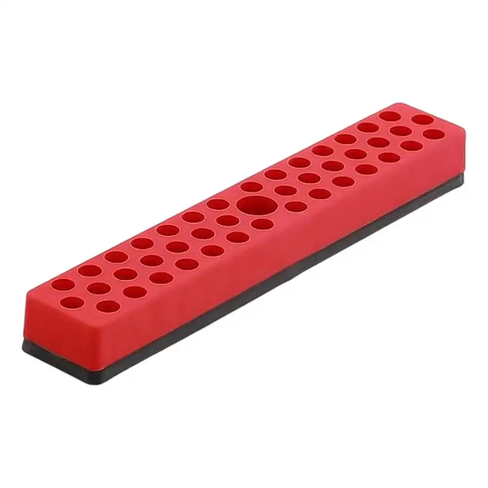 43-hole red magnetic hex bit organizer for 1/4-inch screwdriver bits