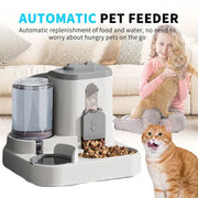 Cat And Dog Automatic Gravity Feeder With Spill Proof Design And Water Fountain Bowl Dual Function Dispenser