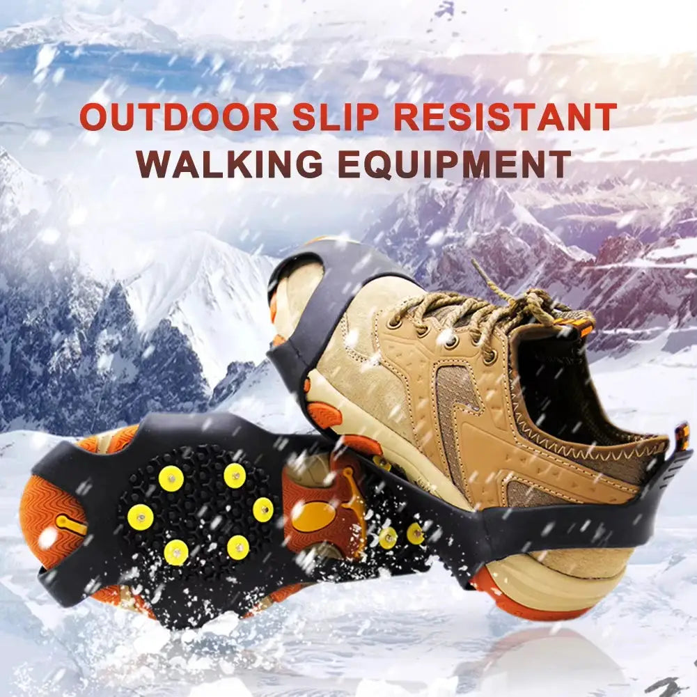 SnowGrip 10 Tooth Snow Claw Shoe Covers For Men And Women Non Slip Traction Crampons For Hiking