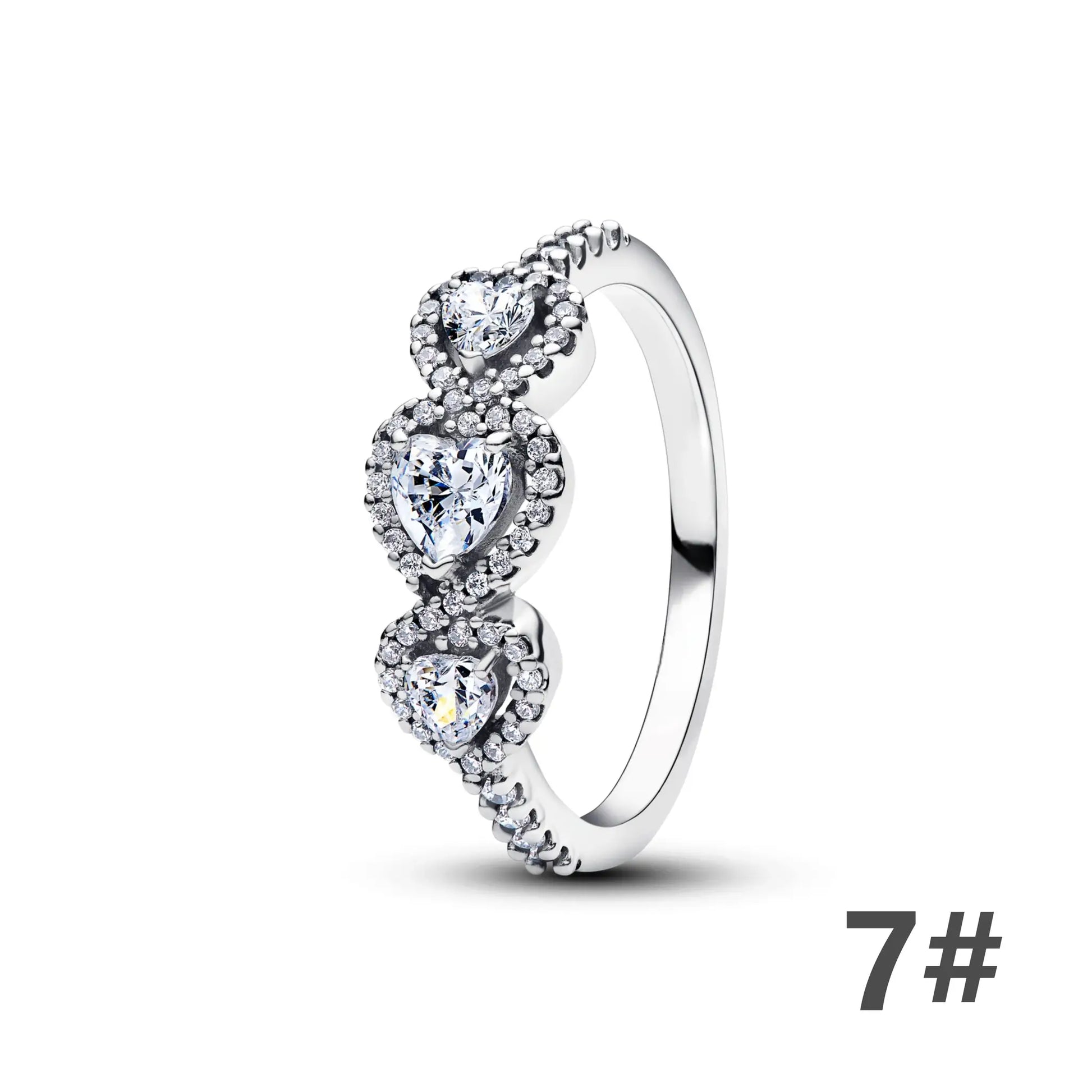 925 silver ring with large center gemstone encircled by pavé diamonds, halo design