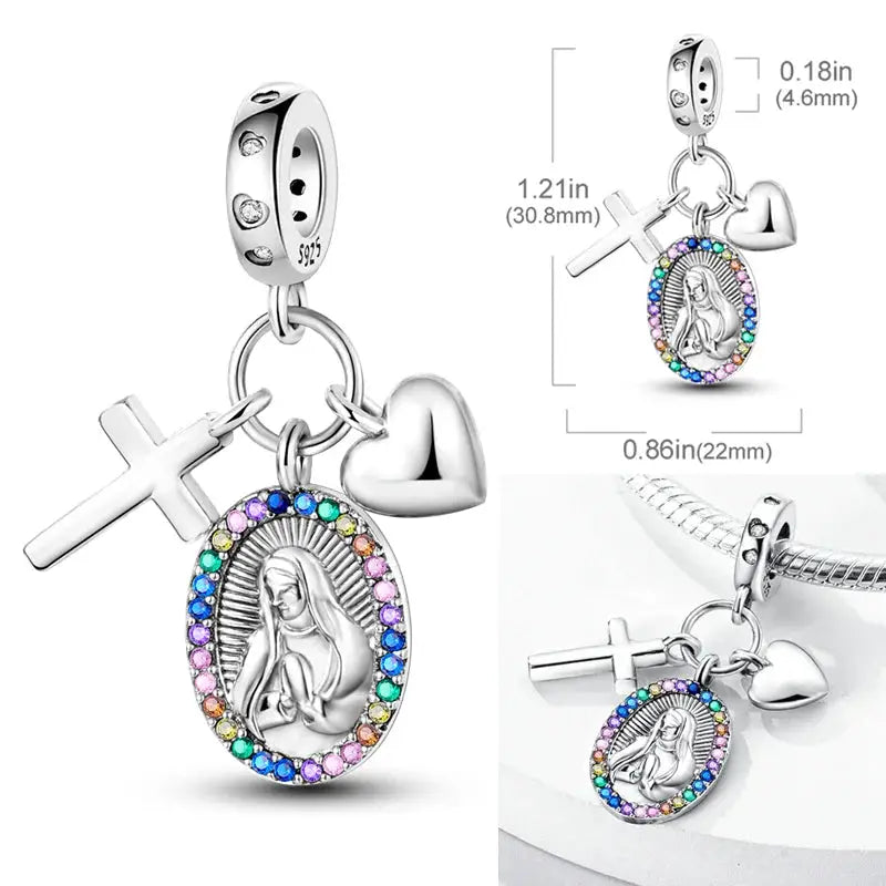 925 Sterling Silver Charms Bead Pink Butterfly Luminous Firefly Dangle Fit Bangle Bracelet Necklace DIY Jewelry