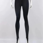 NovaMode Winter Shine High Waisted Y2K Ankle Length Pencil Pants Polyester Elastane
