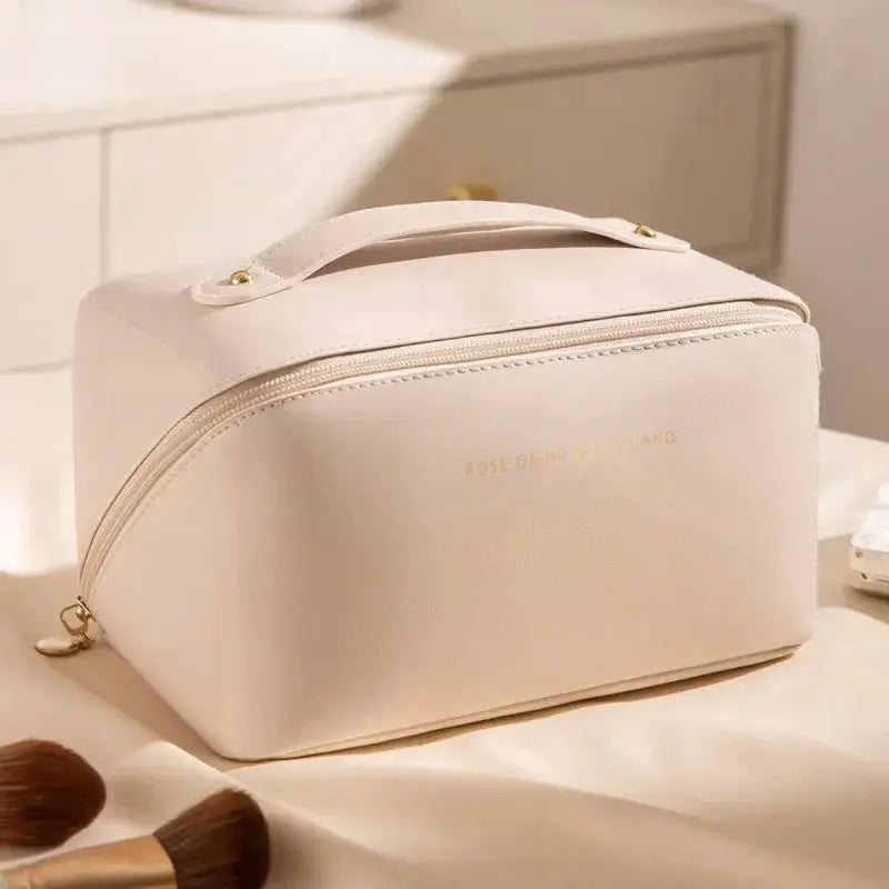 LuxeCase Cosmetics Storage Bag Waterproof Exterior Large Capacity for Effortless Travel Organization