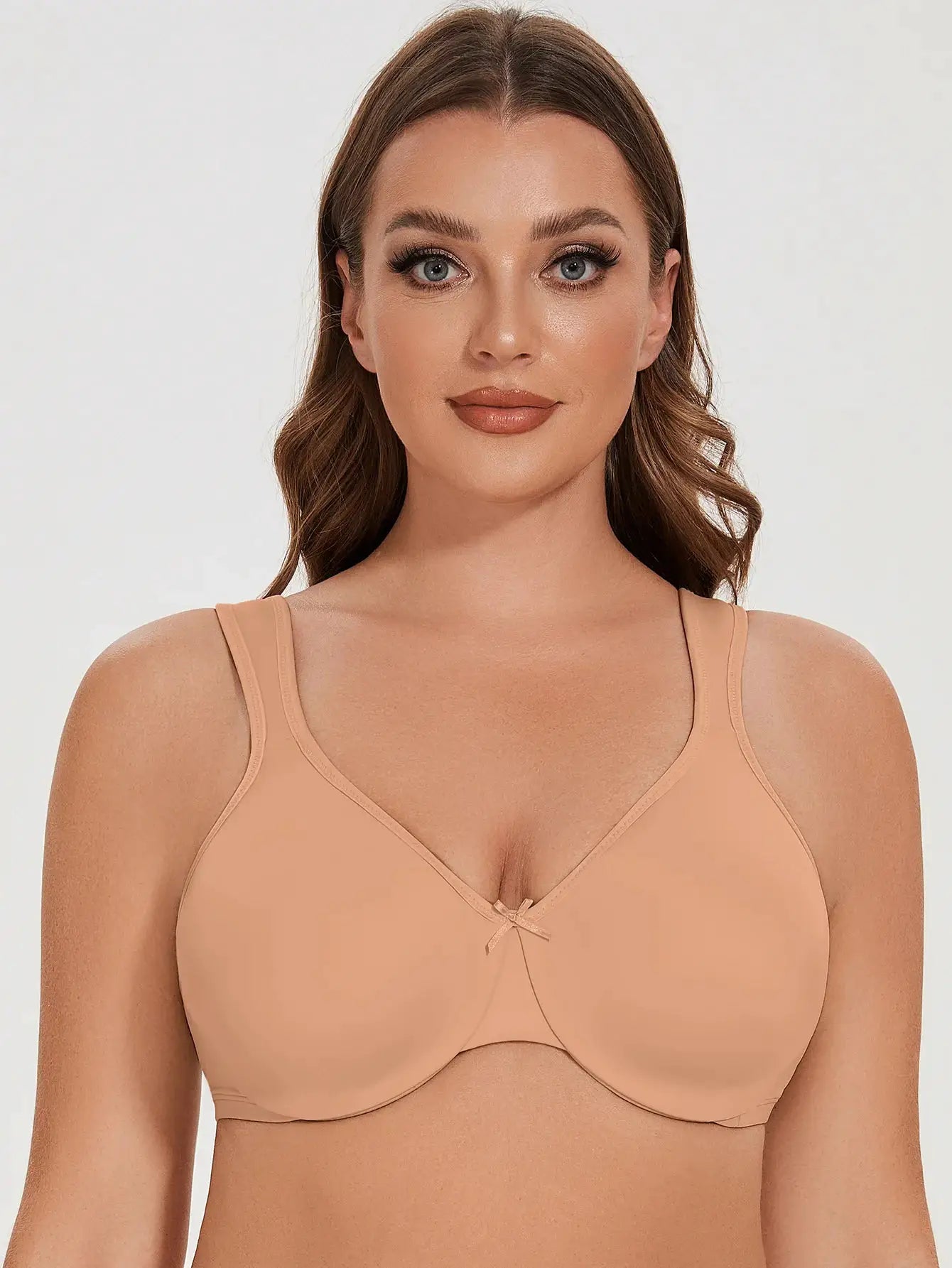 MELENECA women's seamless minimizer underwire bra in nude; plus-size, comfortable