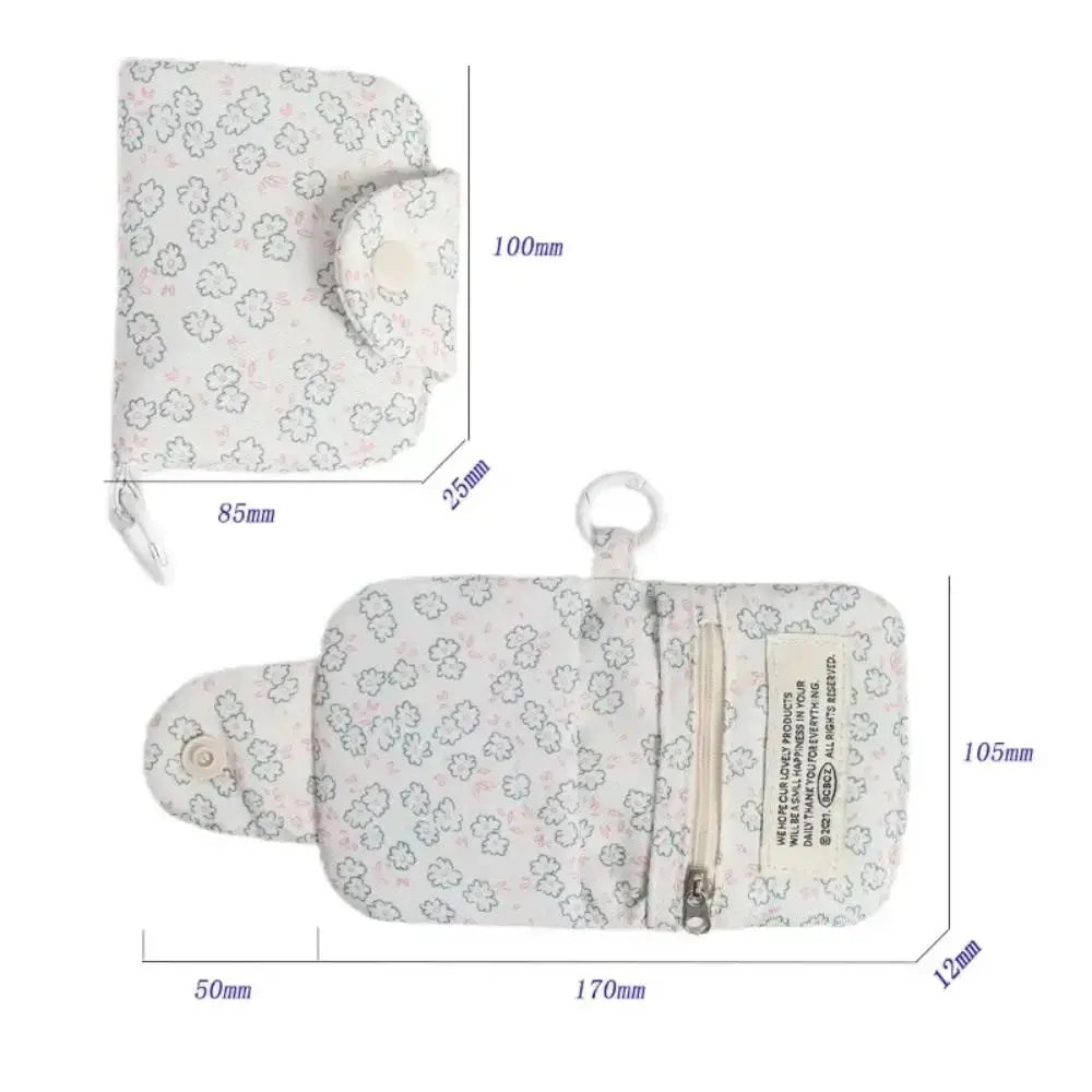 Cute Student Coin Purse Card Holder Floral Korean Fashion Wallet for Girls Portable Small Storage Bag