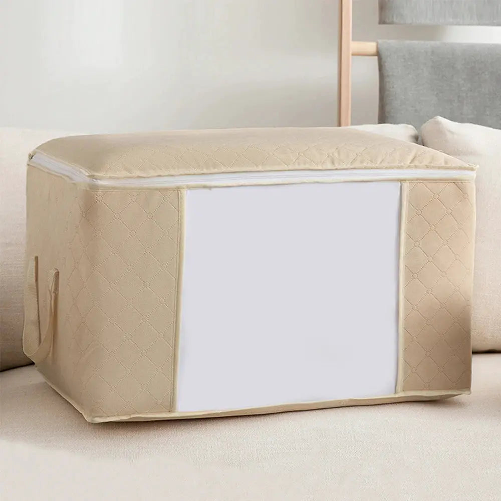 StorEase Large Capacity Clothes Storage Bag Foldable Organizer for Bedroom Closet Breathable Odorless Nonwoven Fabric