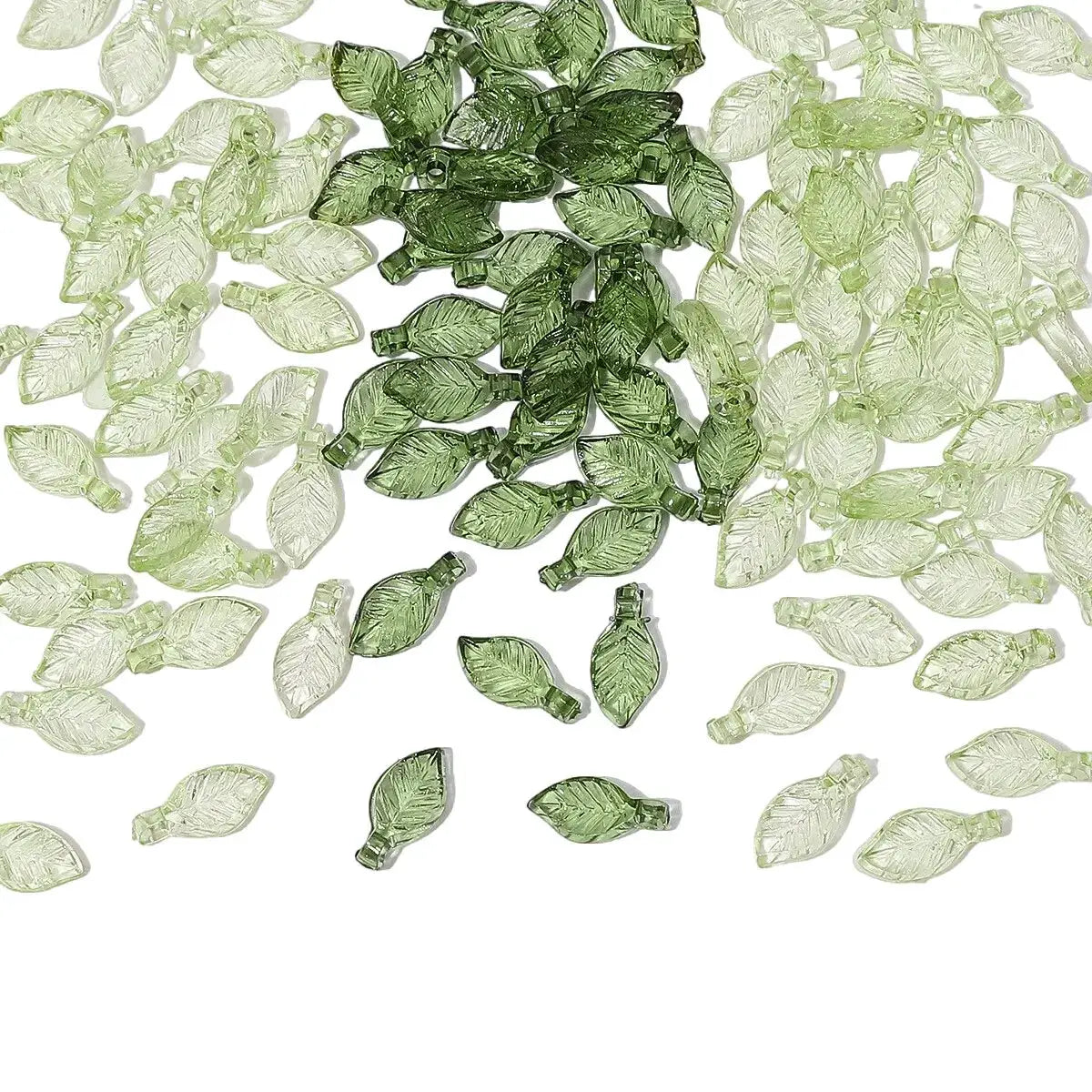 100 Pieces Acrylic Mini Tree Leaf Beads for DIY Jewelry Making Necklace and Earrings