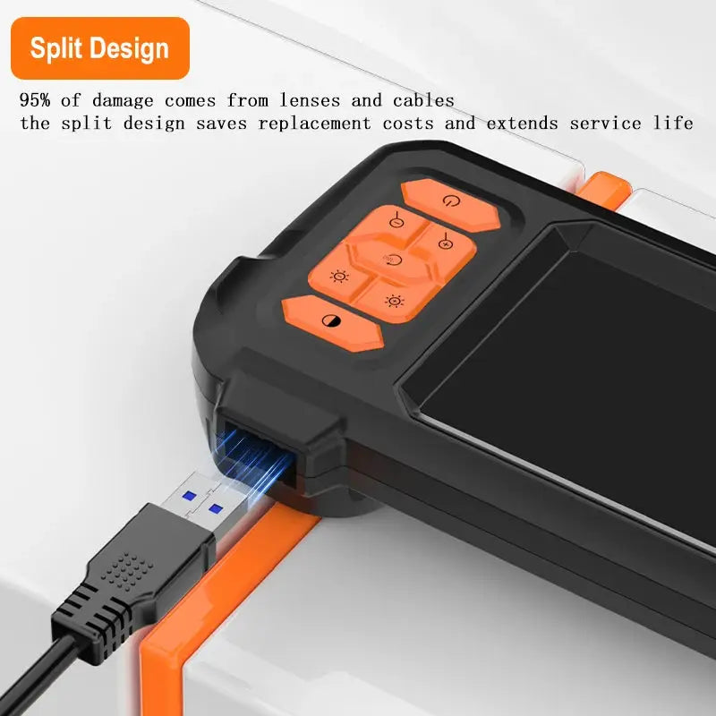 Detachable Borescope 8mm Camera 1080P HD with 4.3 Inch IPS Screen IP67 Endoscope for Piping and Engine Inspection