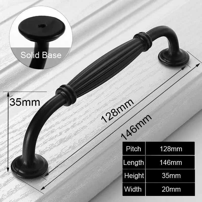 Black Aluminum Cabinet Knobs And Handles For Kitchen And Furniture Drawer Pulls Cupboard Handles