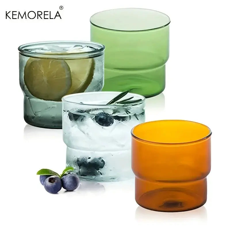 Kemorela 290ml Origami Style Glass Cup Heat Resistant Vintage Drinkware For Coffee Tea Wine Beer And Smoothies