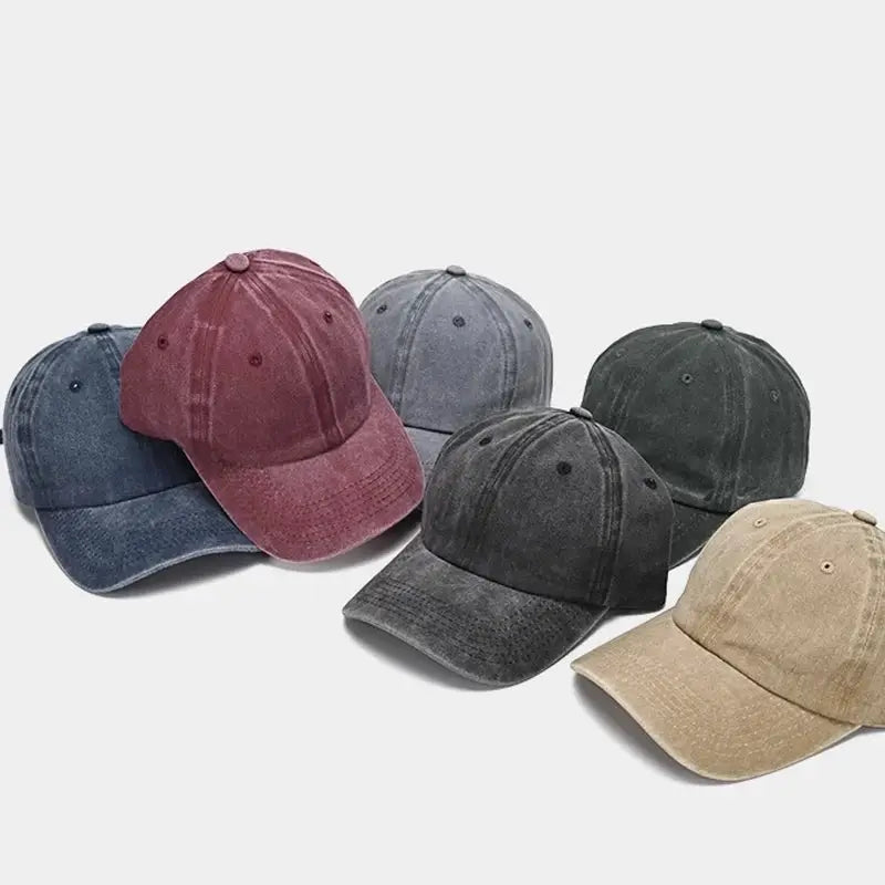 Sunscreen Water Washed Mens Baseball Cap Retro Distressed Duck Tongue Hat For Big Heads