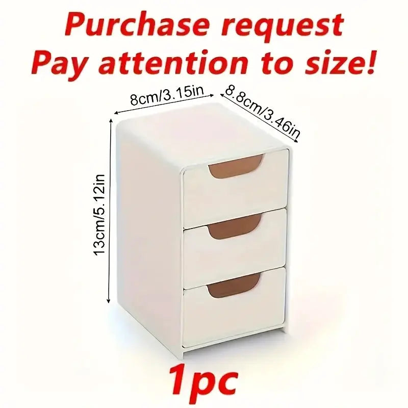Chic 3 Tier Desk Organizer With Drawers For Office Supplies Jewelry Cosmetics Storage Portable Divider Box