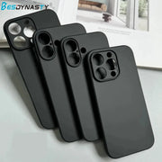 LuxGuard ProSilk Luxury Black Silicone Matte Phone Case For iPhone 11 To 17 Pro Max Anti Fingerprint TPU