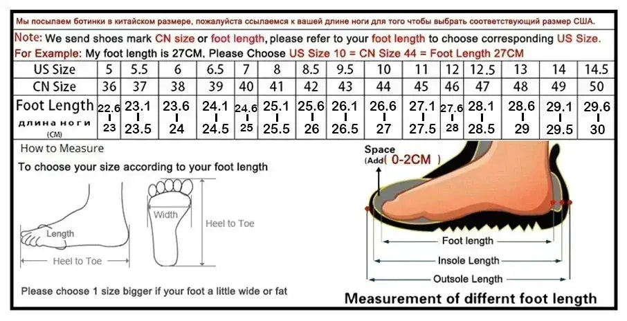Genuine leather men's loafers size chart and foot-length guide for casual leather shoes