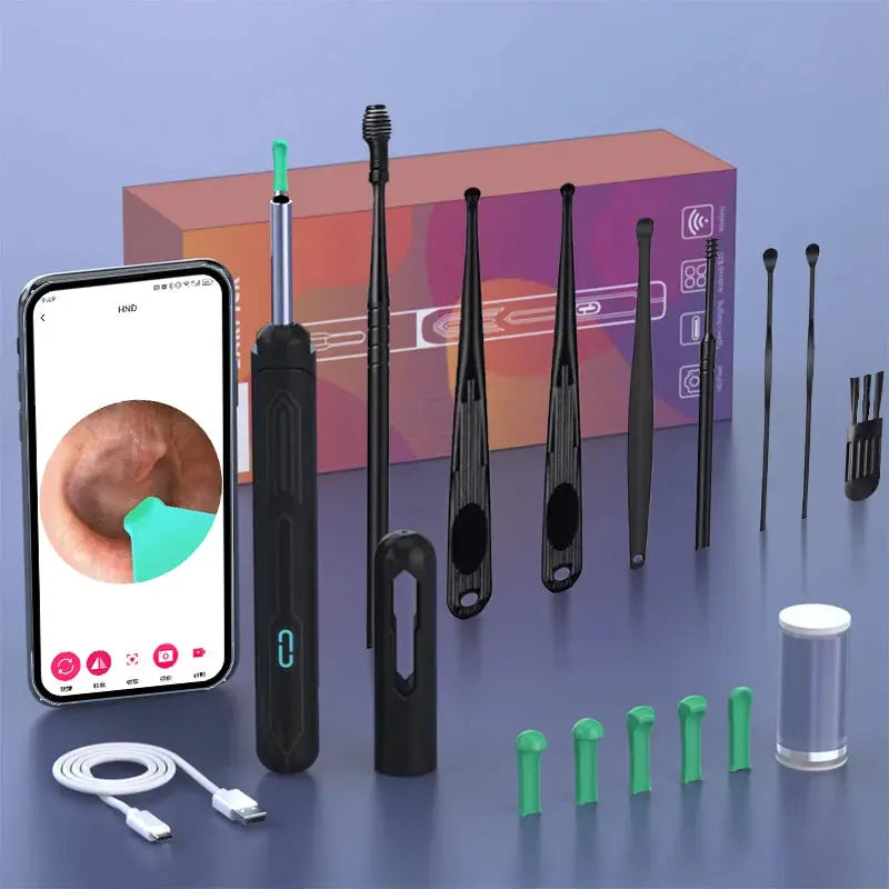 NK3 Pro Ear Cleaner With Camera Set 1296P HD Camera 360 Degree Wide Angle Lens For Precise Wax Removal