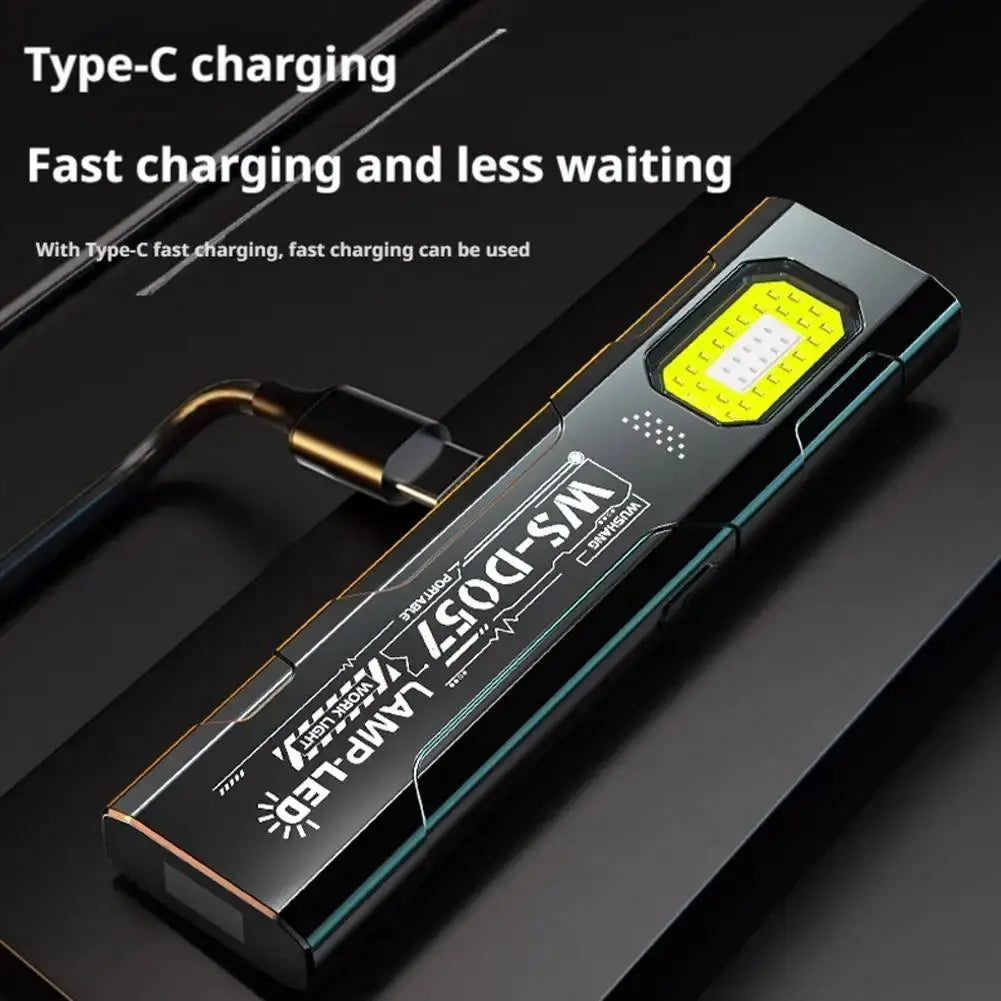Simples Market black powerful mini COB LED keychain flashlight USB-C rechargeable pocket work light